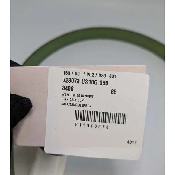 Gucci Women’s Blondie Ciny Interlocking Buckle Leather Belt Green 85cm 723073 Gucci Women main image 3